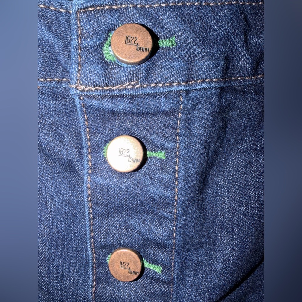 💙1822 Denim Dark Blue Button Midi Skirt - NWOT💙 - Picture 4 of 10